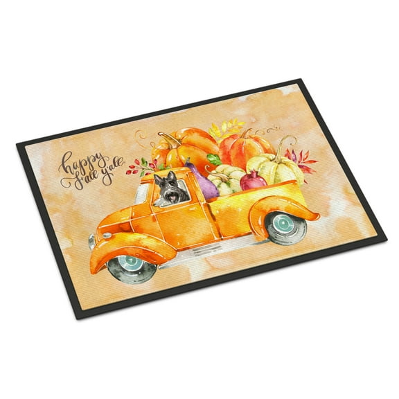 Carolines Treasures CK2632JMAT Fall Harvest Scottish Terrier Door Mat Indoor Rug or Outdoor Welcome Mat 24x36 Doormat