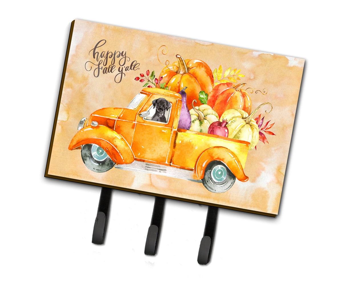Fall Harvest Black Labrador Retriever Leash or Key Holder