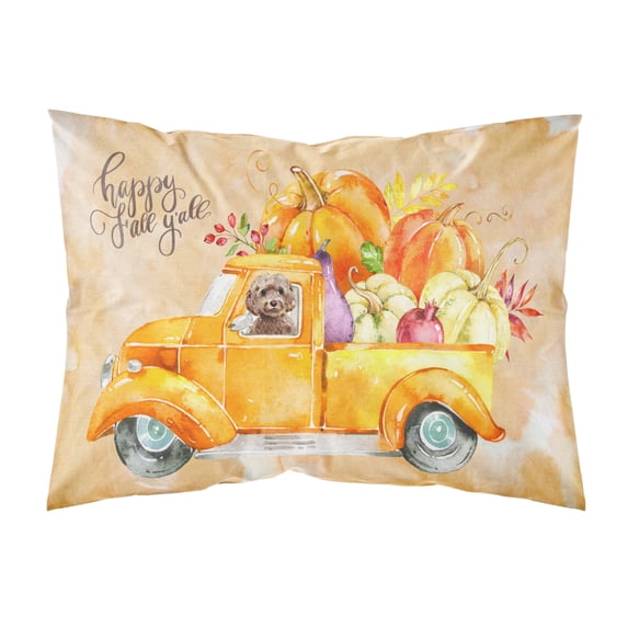 Carolines Treasures CK2658PILLOWCASE Fall Harvest Brown Cockapoo Fabric Standard Pillowcase Standard multicolor