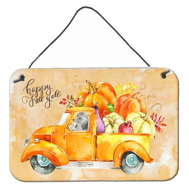 Carolines Treasures CK2669DS812 Fall Harvest Silver Poodle Wall or Door Hanging Prints  8x12 multicolor