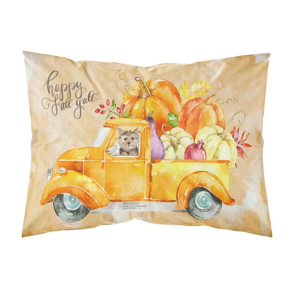 Carolines Treasures CK2673PILLOWCASE Fall Harvest Norwich Terrier Fabric Standard Pillowcase Standard multicolor