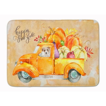 Carolines Treasures CK2679RUG Fall Harvest Jack Russell Terrier Machine Washable Memory Foam Mat 19 X 27" multicolor