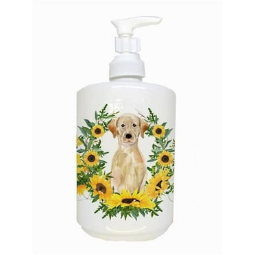 Carolines Treasures CK2919SOAP Yellow Labrador Retriever Ceramic Soap Dispenser
