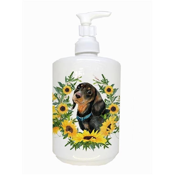Carolines Treasures CK2927SOAP Black & Tan Dachshund Ceramic Soap Dispenser