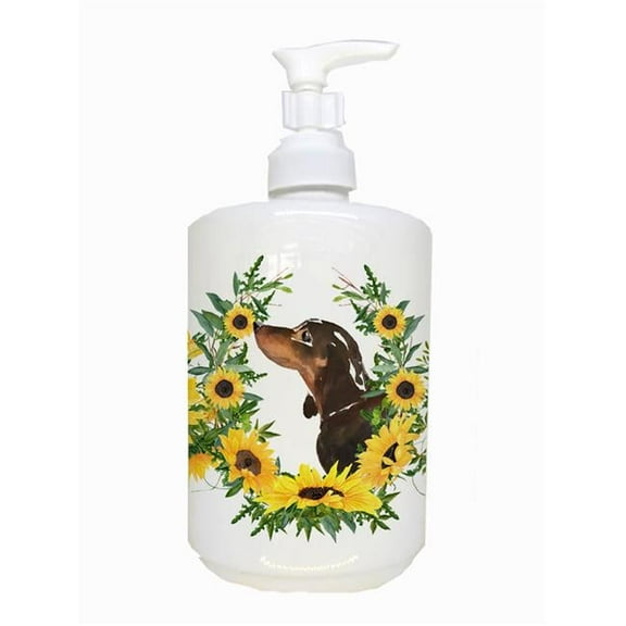 Carolines Treasures CK2951SOAP Red Tan Dachshund Ceramic Soap Dispenser