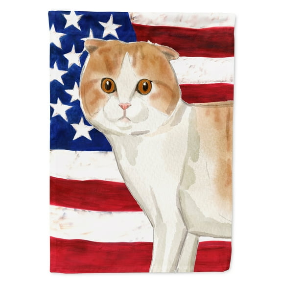 Carolines Treasures CK3038CHF Scottish Fold American Flag Flag Canvas House Size Large multicolor