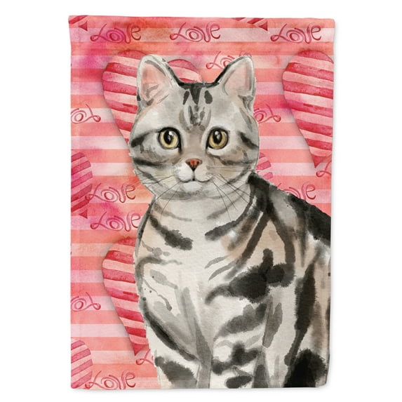 Carolines Treasures CK3044CHF American Shorthair Cat Love Flag Canvas House Size Large multicolor