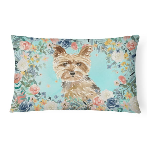 Carolines Treasures CK3401PW1216 Yorkie Canvas Fabric Decorative Pillow 12H x16W multicolor