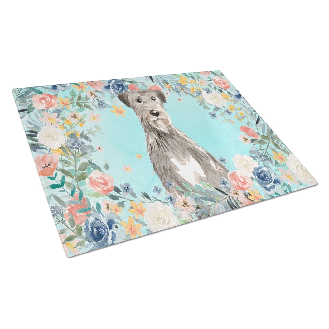 Carolines Treasures CK3423LCB Irish Wolfhound Glass Cutting Board Large, 12H x 16W, multicolor