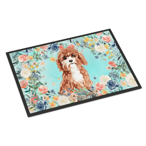 Carolines Treasures CK3428MAT Cavapoo Door Mat Indoor Rug or Outdoor Welcome Mat 18x27 Doormat 27"L x 18"W multicolor