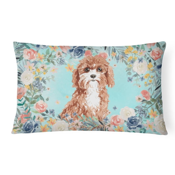 Carolines Treasures CK3428PW1216 Cavapoo Canvas Fabric Decorative Pillow 12H x16W multicolor