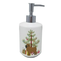 Carolines Treasures CK3439SOAP 7 x 3.5 in. Unisex Tan Affenpinscher Christmas Tree Ceramic Soap Dispenser