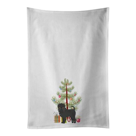 Carolines Treasures CK3440WTKT 28 x 19 in. Unisex Affenpinscher Christmas Tree White Dish Towels Kitchen Towel - Set of 2