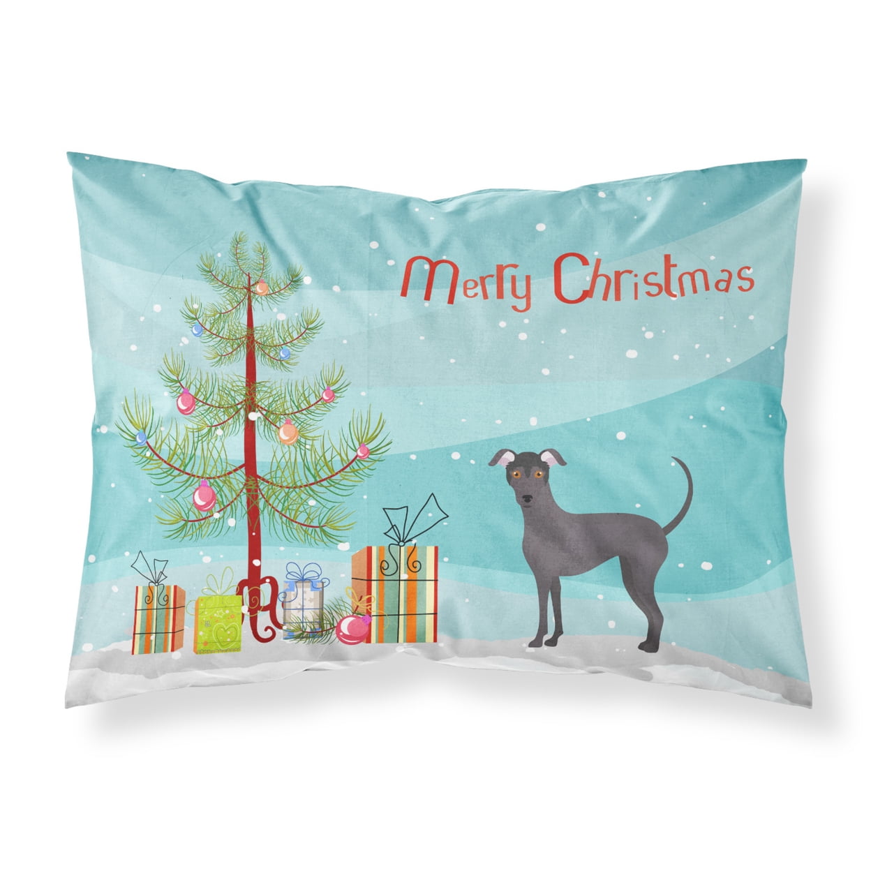Argentine Pila Dog Christmas Tree Fabric Standard Pillowcase