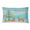 thumbnail image 1 of Carolines Treasures CK3444PW1216 Airedale Terrier Christmas Tree Canvas Fabric Decorative Pillow, 12H x16W, multicolor, 1 of 4