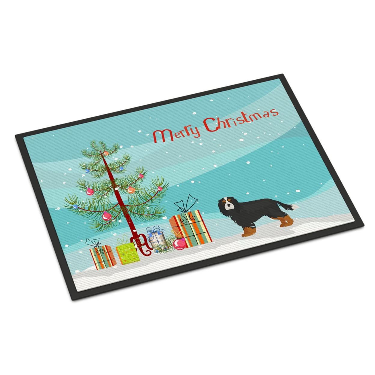Cavalier King Charles Spaniel Tricolor Christmas Tree Door Mat