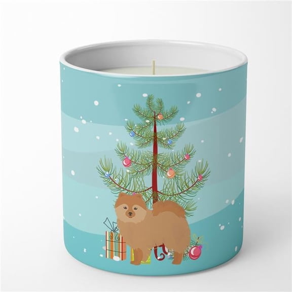 Carolines Treasures CK3456CDL 3.75 x 3.25 in. Unisex German Spitz Christmas Tree 10 oz Decorative Soy Candle