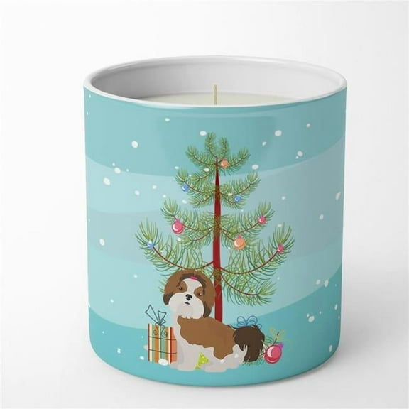 Carolines Treasures CK3459CDL 3.75 x 3.25 in. Unisex Imperial Shih Tzu Christmas Tree 10 oz Decorative Soy Candle