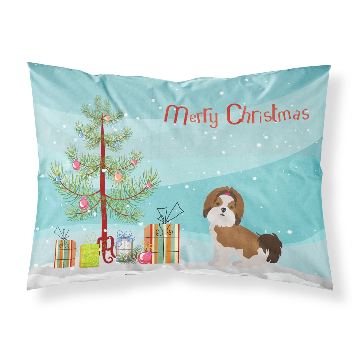 Imperial Shih Tzu Christmas Tree Fabric Standard Pillowcase