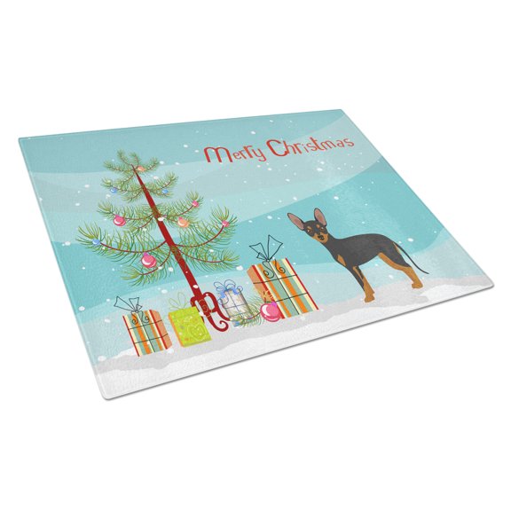 Prague Ratter Christmas Tree Glass Cutting Board Large