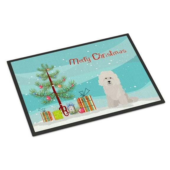 Carolines Treasures CK3492JMAT Bolognese Christmas Tree Door Mat Indoor Rug or Outdoor Welcome Mat 24x36 Doormat 24H X