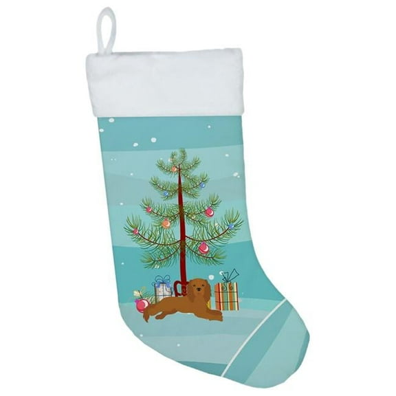 Carolines Treasures CK3495CS Ruby Cavalier King Charles Spaniel Christmas Tree Christmas Stocking