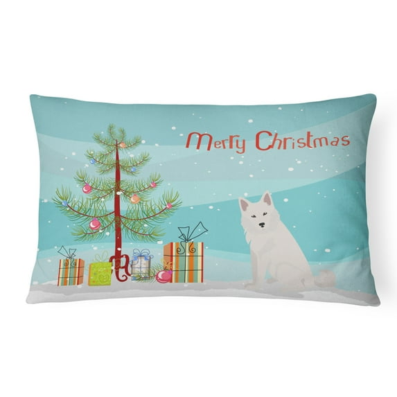 Carolines Treasures CK3498PW1216 Danish Spitz Christmas Tree Canvas Fabric Decorative Pillow