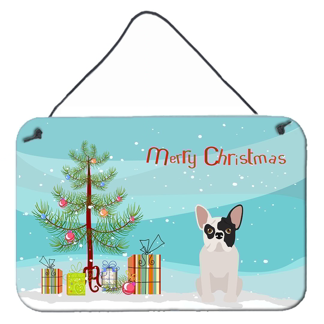 Carolines Treasures CK3500DS812 Black and White French Bulldog Christmas Tree Wall or Door Hanging Prints 8x12