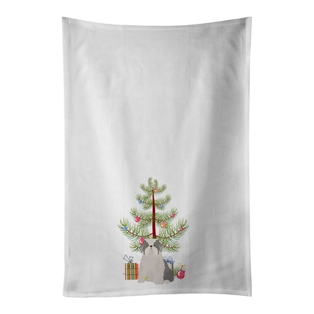 Odis Odessa Domestic Ideal Dog Christmas Tree White Kitchen Towel Set of 2 19 in x 28 in