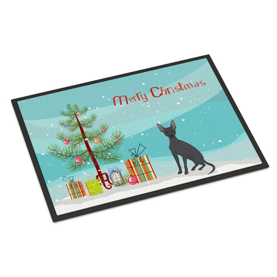 Carolines Treasures CK3507MAT Peruvian Hairless Dog Christmas Tree Door Mat Indoor Rug or Outdoor Welcome Mat 18x27