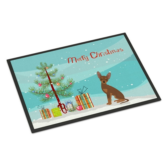 Carolines Treasures CK3508JMAT Brown Prague Ratter Christmas Tree Door Mat Indoor Rug or Outdoor Welcome Mat 24x36