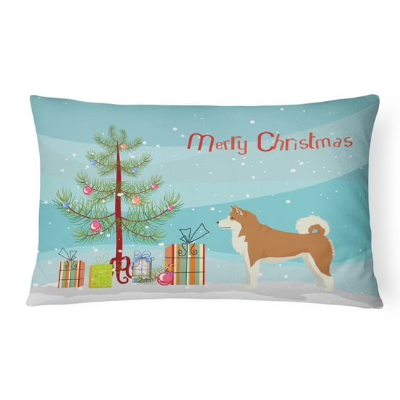 Carolines Treasures CK3512PW1216 Akita Christmas Tree Canvas Fabric Decorative Pillow, 12H x16W, multicolor