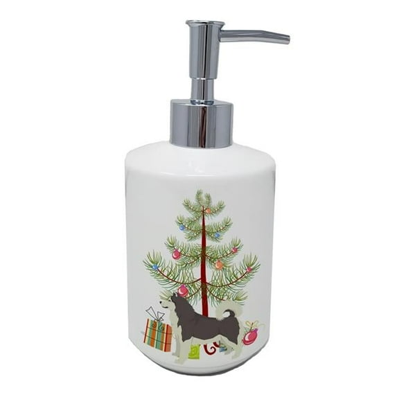 Carolines Treasures CK3513SOAP 7 x 3.5 in. Unisex Alaskan Malamute Christmas Tree Ceramic Soap Dispenser