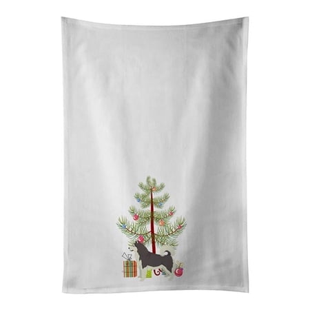 Carolines Treasures CK3513WTKT 28 x 19 in. Unisex Alaskan Malamute Christmas Tree White Dish Towels Kitchen Towel - Set of 2