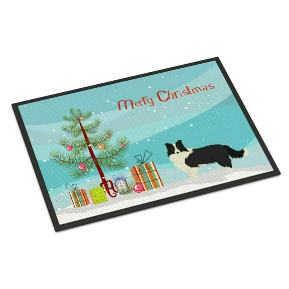 Carolines Treasures CK3522JMAT Border Collie Christmas Tree Door Mat Indoor Rug or Outdoor Welcome Mat 24x36 Doormat