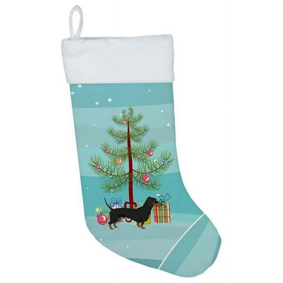 Caroline's Treasures Dachshund Multi-color Christmas Stocking, with Soft Suede Fabric 18"