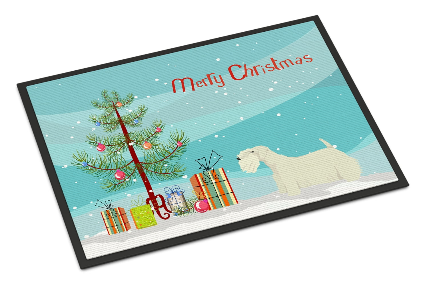 Carolines Treasures CK3561JMAT Sealyham Terrier Christmas Tree Door Mat Indoor Rug or Outdoor Welcome Mat 24x36 Doormat