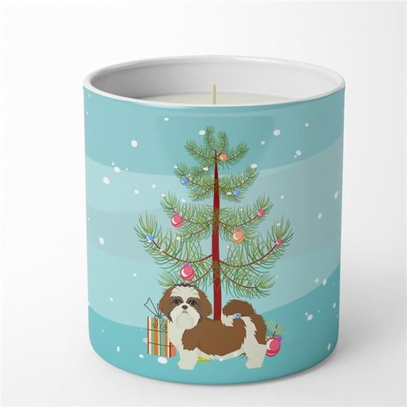 Carolines Treasures CK3563CDL 3.75 x 3.25 in. Unisex Shih Tzu Christmas Tree 10 oz Decorative Soy Candle