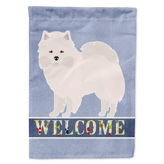 Carolines Treasures CK3633CHF American Eskimo Welcome Flag Canvas House Size  Large multicolor