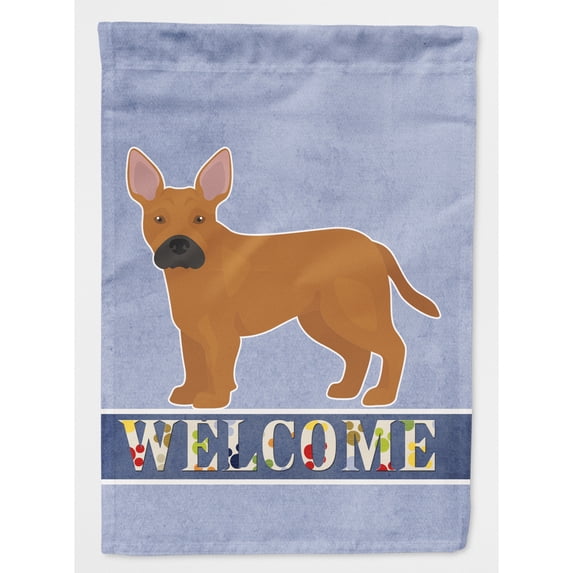 Carolines Treasures CK3734CHF Tan French Bulldog Pit Bull Mix Welcome Flag Canvas House Size Large multicolor