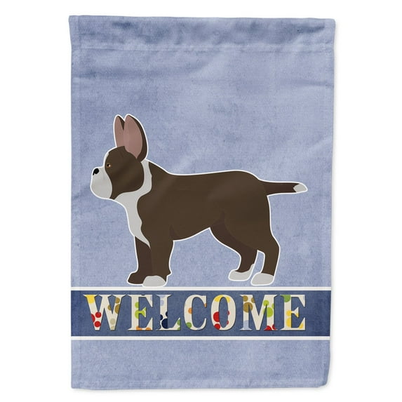 Carolines Treasures CK3735GF Black French Bulldog Pit Bull Mix Welcome Flag Garden Size Small multicolor