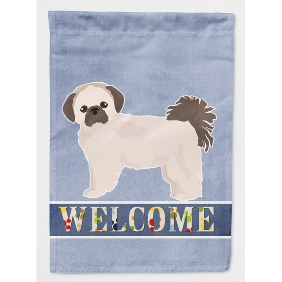 Carolines Treasures CK3763CHF Pekeapoo Welcome Flag Canvas House Size Large multicolor