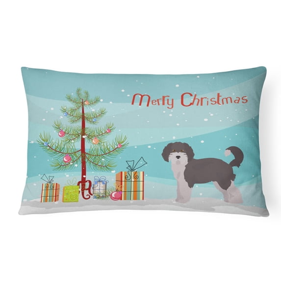 Carolines Treasures CK3800PW1216 Aussiedoodle 1 Christmas Tree Canvas Fabric Decorative Pillow, 12H x16W, multicolor