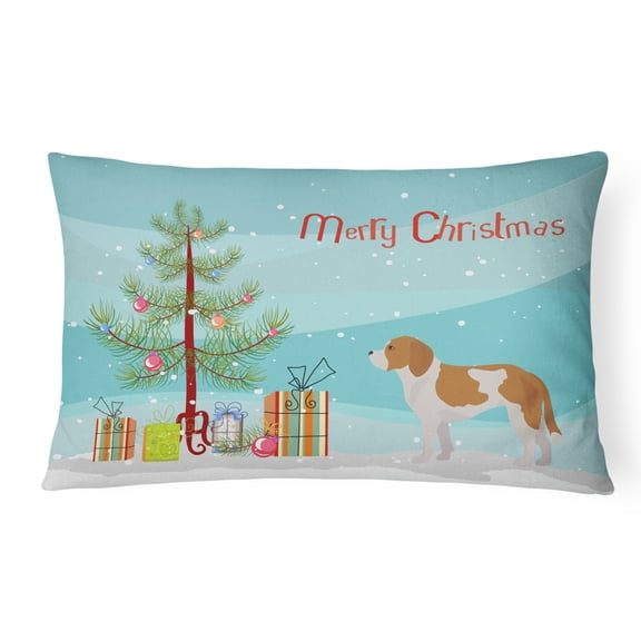 Carolines Treasures CK3802PW1216 Beaglier 1 Christmas Tree Canvas Fabric Decorative Pillow, 12H x16W, multicolor