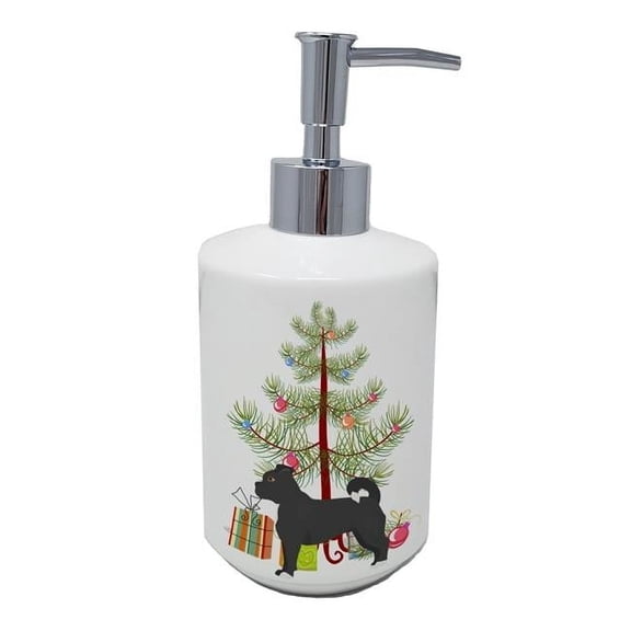 Carolines Treasures CK3820SOAP 7 x 3.5 in. Unisex Black Chug Christmas Tree Ceramic Soap Dispenser