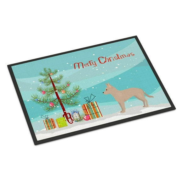 Carolines Treasures CK3842MAT Tan Jackhuahua Christmas Tree Door Mat Indoor Rug or Outdoor Welcome Mat 18x27 Doormat