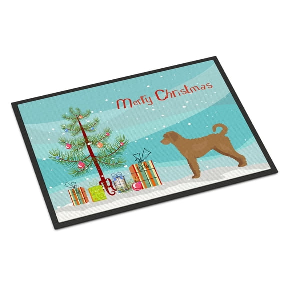 Carolines Treasures CK3846MAT Tan Labradoodle Christmas Tree Door Mat Indoor Rug or Outdoor Welcome Mat 18x27 Doormat
