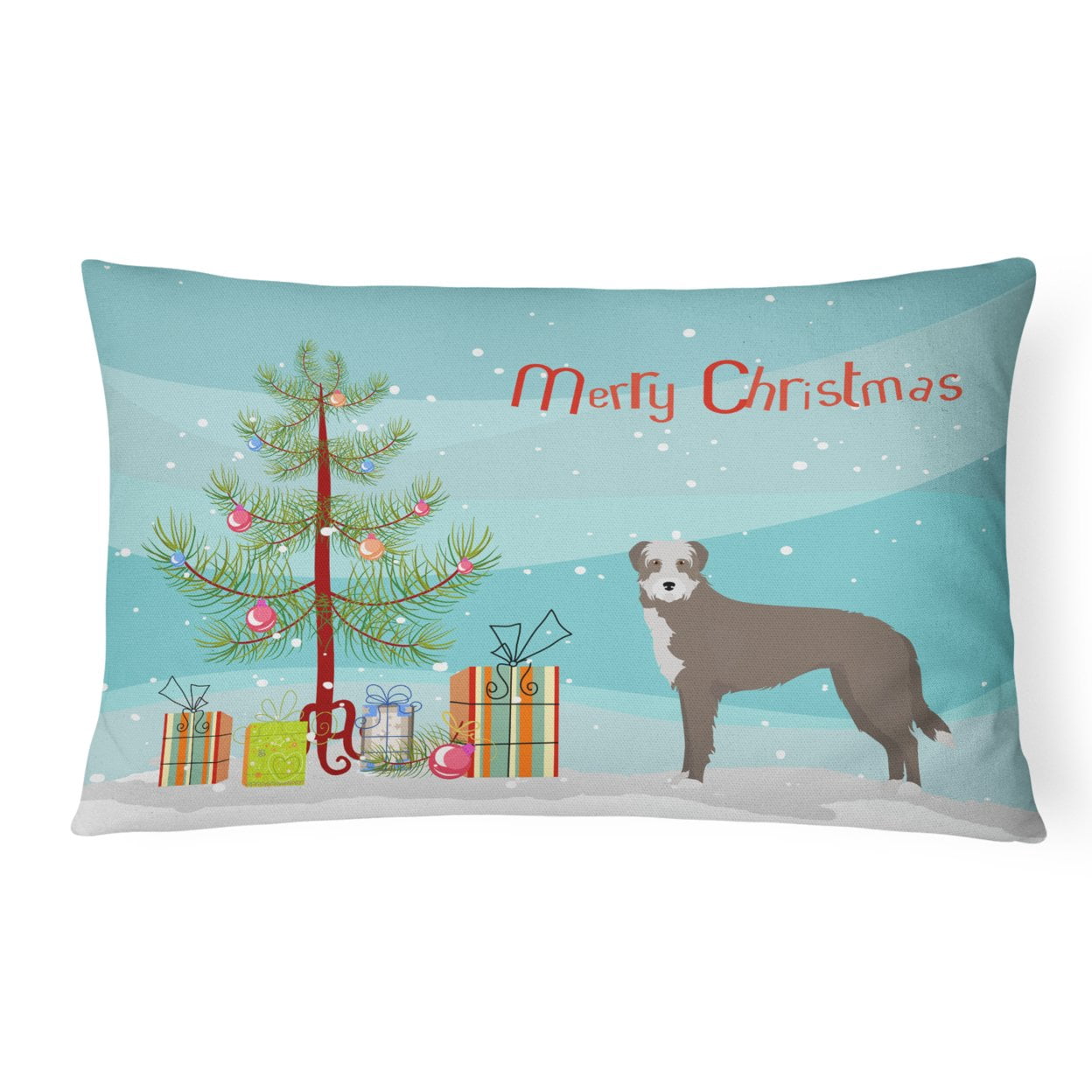 Carolines Treasures CK3850PW1216 Lurcher 1 Christmas Tree Canvas Fabric Decorative Pillow, 12H x16W, multicolor