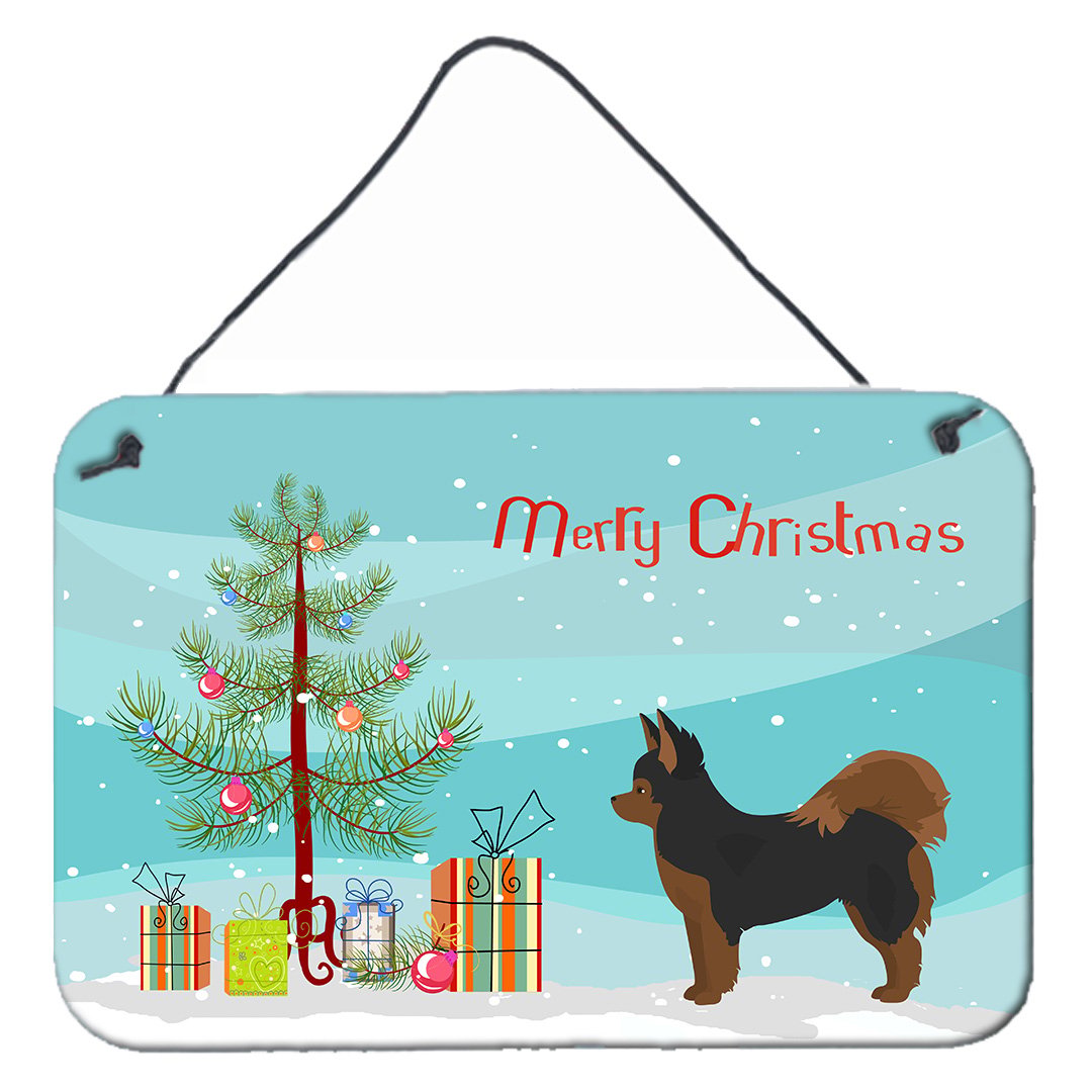 Carolines Treasures CK3859DS812 Black and Tan Pomchi Christmas Tree Wall or Door Hanging Prints 8x12 multicolor