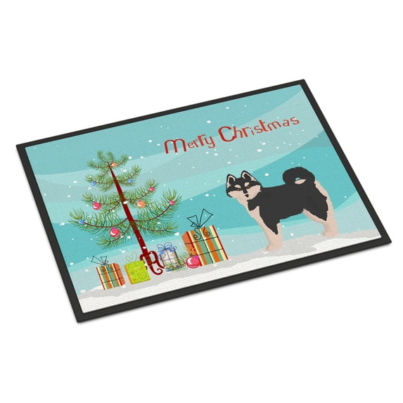 Carolines Treasures CK3861MAT Pomsky 1 Christmas Tree Door Mat Indoor Rug or Outdoor Welcome Mat 18x27 Doormat 27"L x
